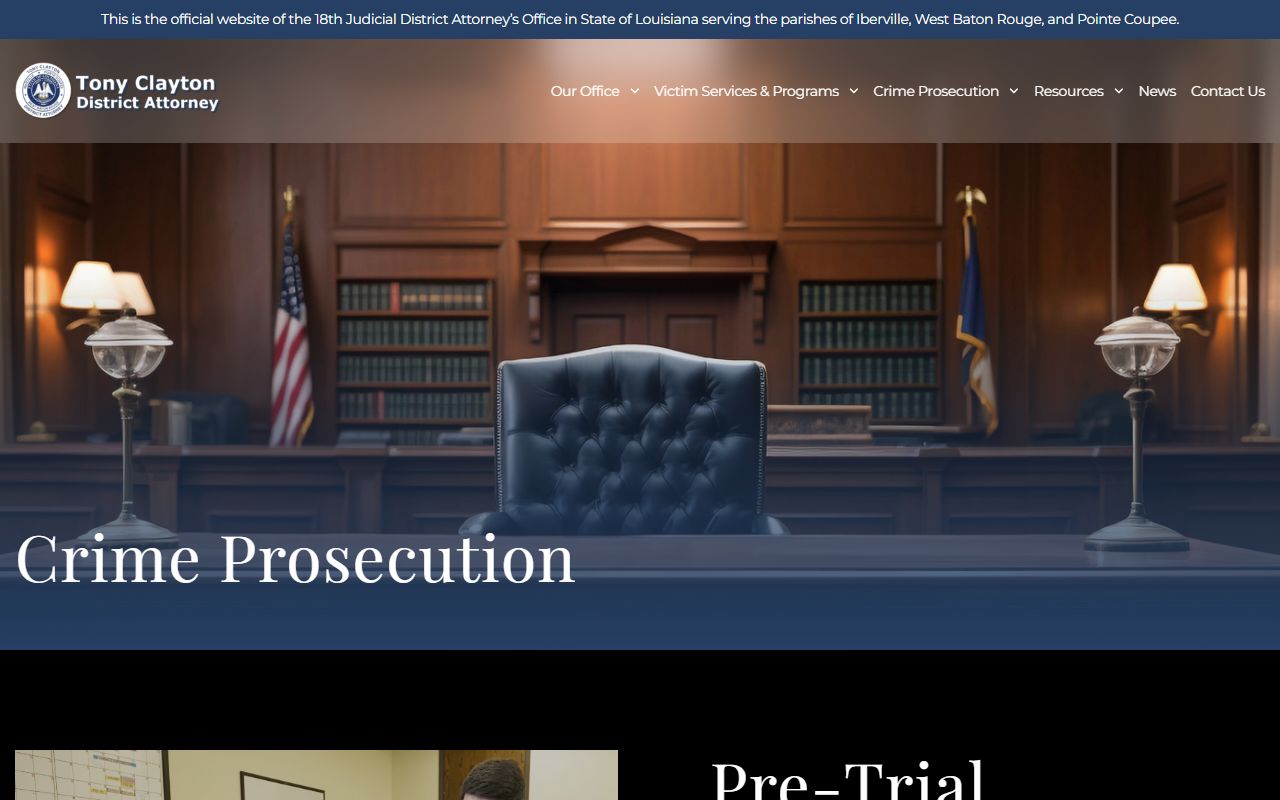West Baton Rouge Parish criminal court records pre-trial diversion page