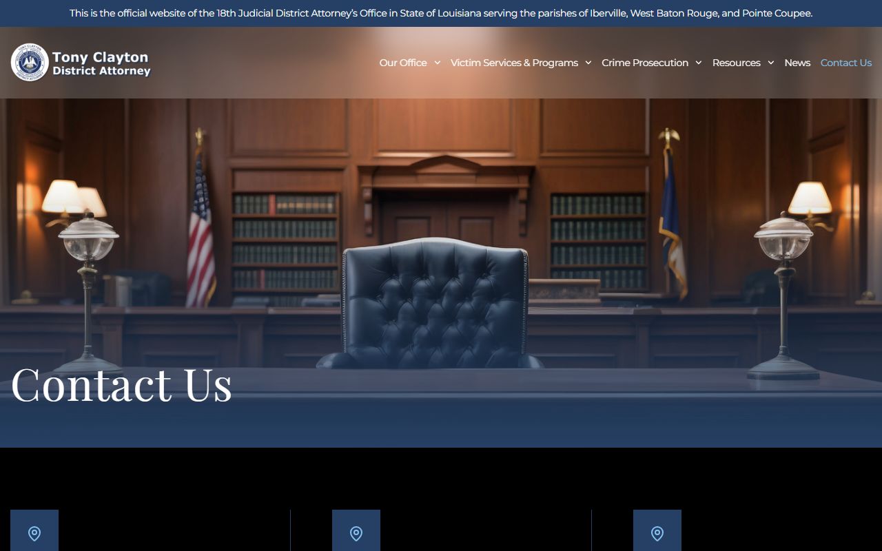 West Baton Rouge Parish criminal court records DA contact page