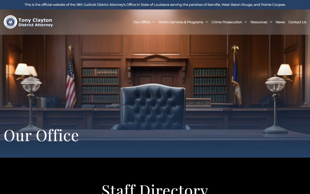 West Baton Rouge Parish criminal court records district attorney staff directory