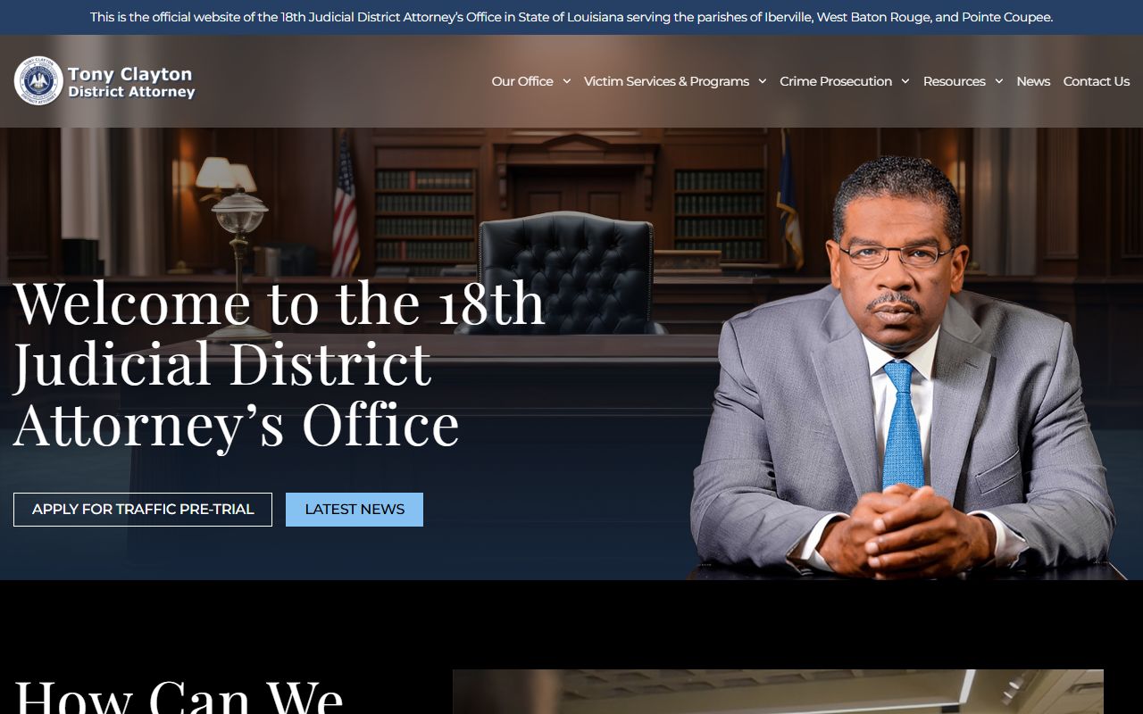 West Baton Rouge Parish court records 18th Judicial District Attorney homepage
