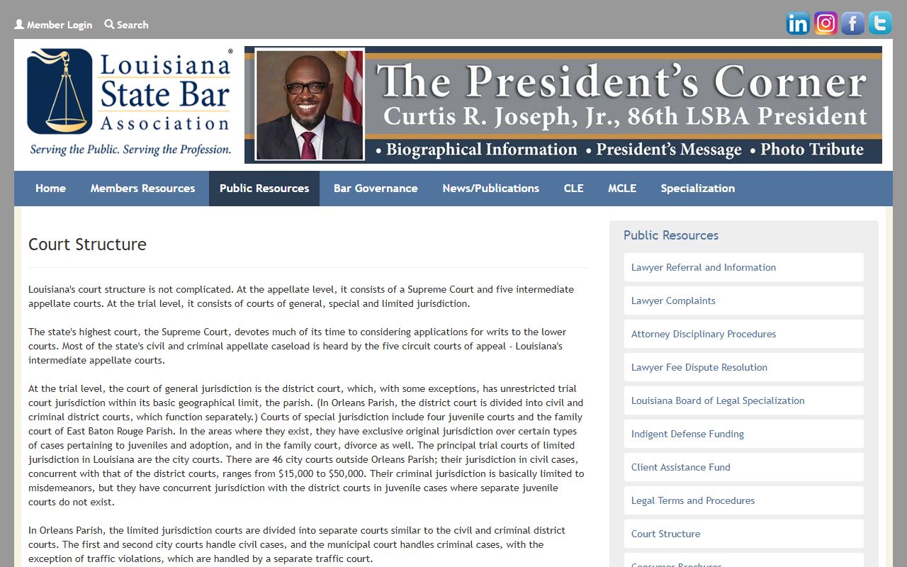 West Baton Rouge Parish court records Louisiana court structure
